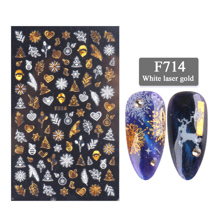 New Nail Stickers 3D Christmas Series Two-color Golden Laser Snowflake Thin Stickers Nail Art Design Nail Art Stickers New Nail Stickers 3D Christmas Series Two-color Golden Laser Snowflake Thin Stickers Nail Art Design Nail Art Stickers